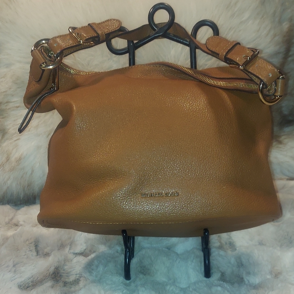 MICHAEL Michael Kors Tan Tote with Slouchy Shape and Gold Hardware